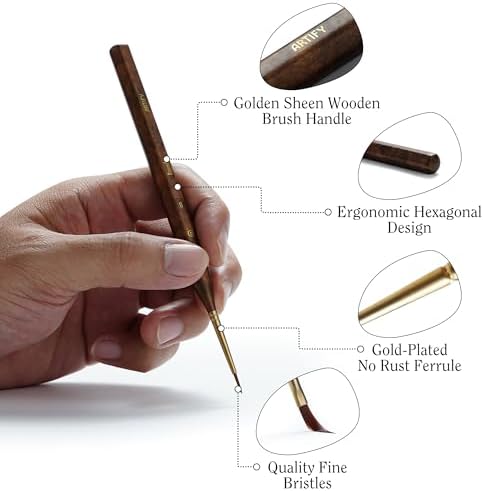 Artify Miniature Paint Brushes Set, 12pcs Fine Detail Brushes with Repeated Sizes, Precision Brushes for Miniature Painting, Models, Figurines & Crafts