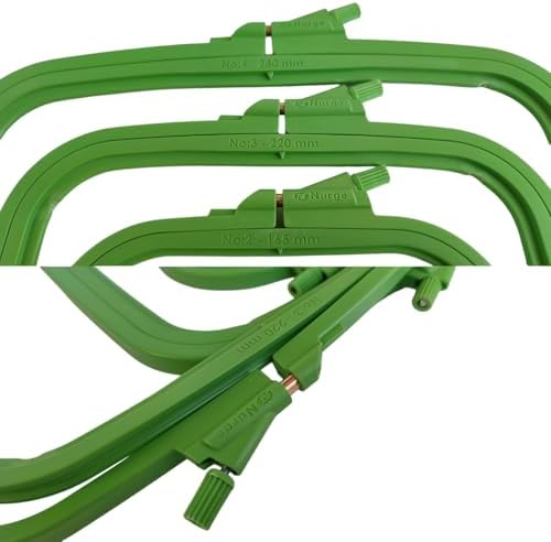 Nurge Square Embroidery Hoop - Plastic Cross Stitch Frame for Needlepoint & Embroidery - Adjustable Craft Hoop - Green - Set of 3