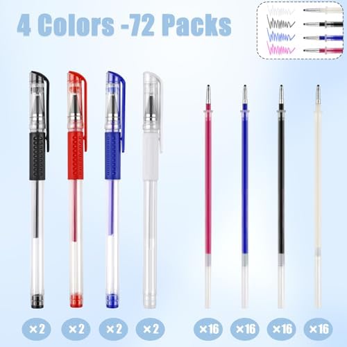 8 Pcs Heat Erasable Pens for Fabric with 64 Refills for Sewing, Embroidery