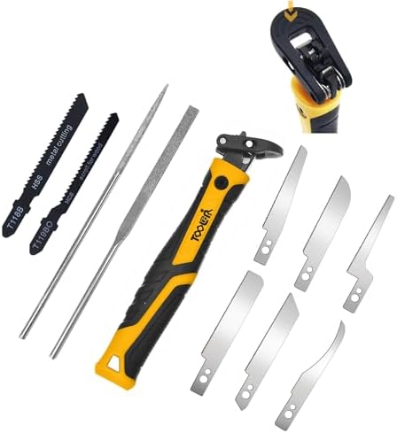 TOOLAN: 10-In-1 Model Craft Hand Saw & File Set. DIY Mini Razor Saw&File Kit for Handcrafted, Modeling, Plastic, and Other Fine Cutting, Reliable Blade Quick Change Mechanism