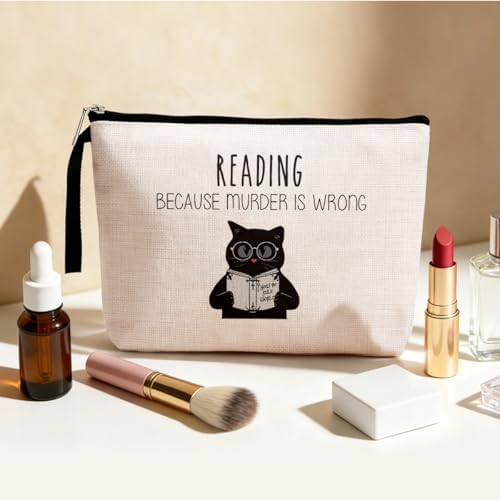 Reading Gifts, Gifts for Teacher Students Funny Gifts for Librarians, Book Lovers, Writers, Readers, Bookworm, Bookish, Women & Men Girls Teens Unique Humor Novelty Sarcasm Reading Makeup Bag