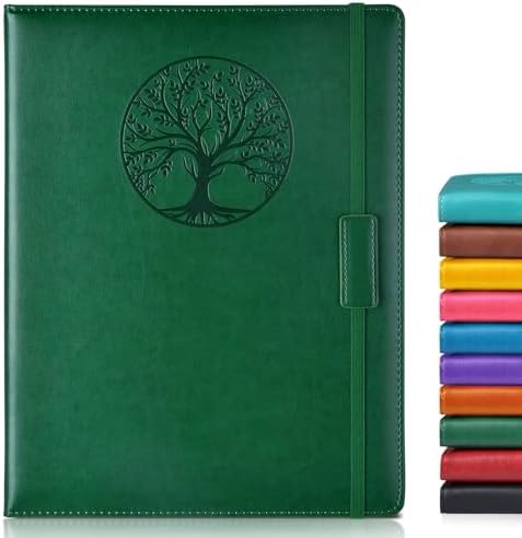 Biuwory Leather Journal Notebook, 256 Thick Lined Pages, Hardcover 8.6"×11" | A4 Large Vintage Journal for Women Men,Work,School,Business,Travel Diary,Note taking,College Ruled Writing,Daily Journaling