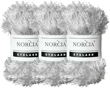 Eyelash Yarn Fun Fur Yarn(3 * 100g-3.5oz) (3 * 153yds-140mt) Fuzzy Premium Soft Crochet DIY Hand Knitting 100% Polyester