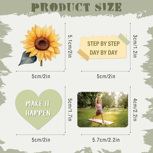 Green Vision Board Stickers - 50 Pcs Travel Planner Waterproof Supplies Kit for Adults Women Girls Forest Tree Inspirational Aesthetic Mental Health Decals for Kindle Book Scrapbooking Journal