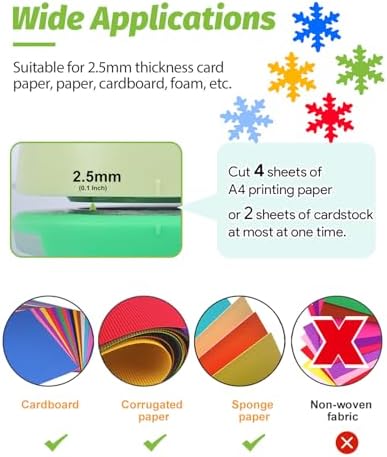 UCEC Craft Snowflakes Paper Punch, Light Green, 1-Inch Pattern Size, Decorative Shape Cutter for Paper Projects