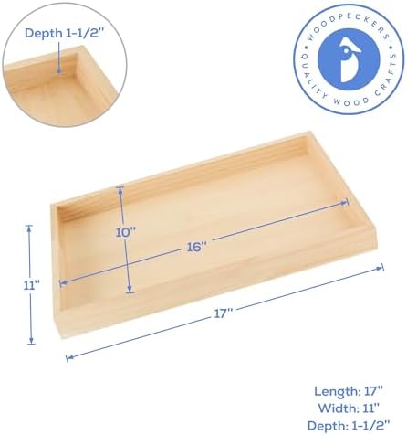 Painting Panels 11 x 17 x 1-1/2-inch, Blank Wooden Signs for Crafts, Wood Cradled Panels for Home Decor, by Woodpeckers