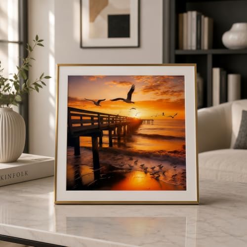 DOTSTART Diamond Art Kits for Adults, Sunset Full Drill Round Gem Art
