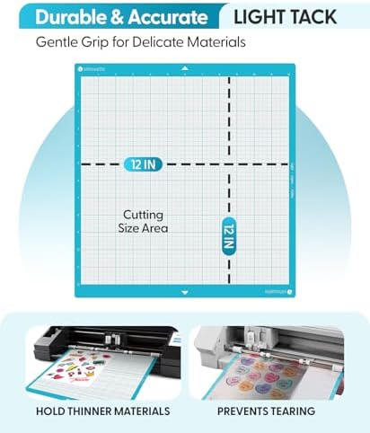 Silhouette CAMEO Light Hold Cutting Mat for Scrapbooking, Black