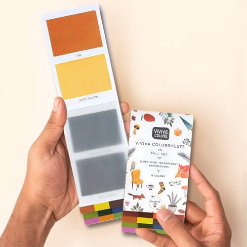 Viviva Travel Watercolor Sheets - Fall 16 Colors, Portable Paint Set