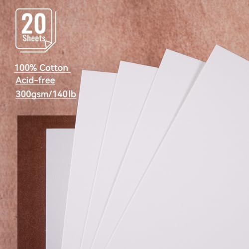 Lightwish Watercolor Sketchbook,100% Cotton 300gsm/140lb Hot Press