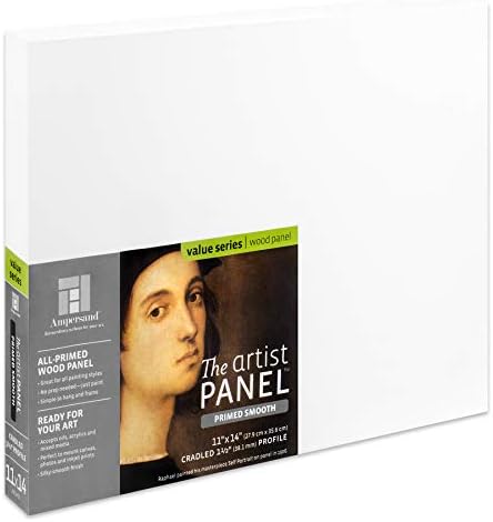 Ampersand Artist Panel Primed Smooth Surface for Painting and Mixed-Media, 1.5 Inch Depth, 11X14 Inch (PWP151114)