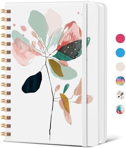 Lined Spiral Journal Notebook, A5 College Ruled Notebook for Note-Taking