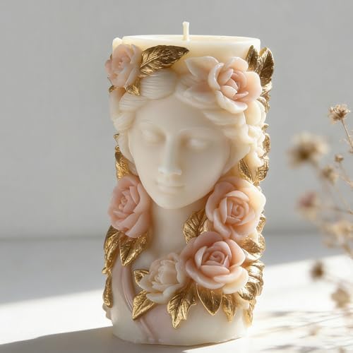 Konrisa Cylinder Candle Making Molds, Beauty and Flower Silicone Molds for Candle Making, Resin Soap Craft Supplies, Resin Casting Molds