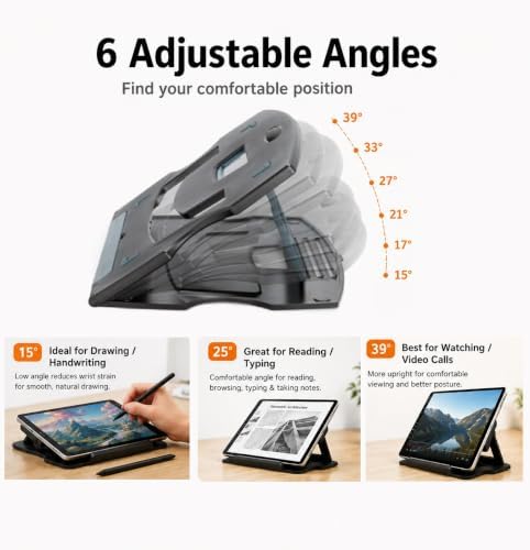 MAX SMART Tablet Drawing Stand, Digital Drawing Pad Stand, Foldable, Adjustable for 9 to 16 Inches Graphics Drawing Monitors Art Tablets