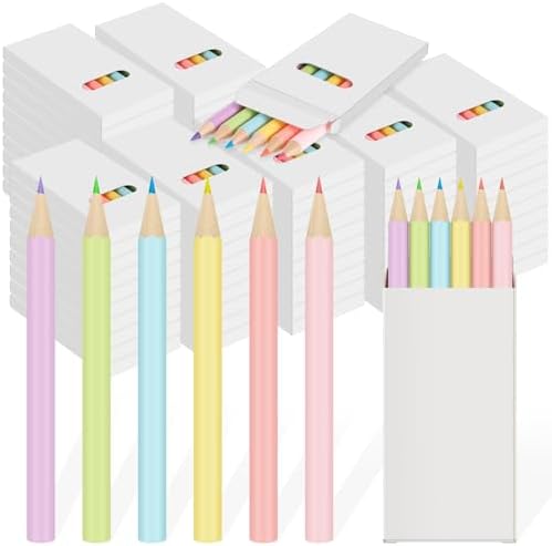 Ctosree 70 Packs Mini Colored Pencils Bulk Coloring Pencil in Boxes Back to School Gifts for Students Kids Classroom Rewards, Party Favor, Goodie Bag Fillers, 6 Per Pack (Pastel,3.5'')