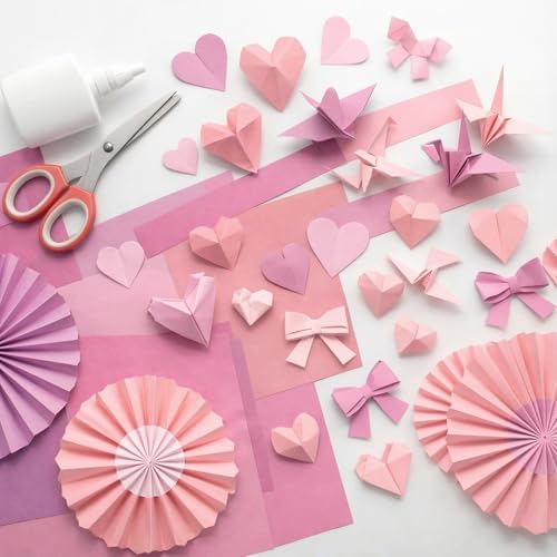 Kigeli 300 Sheet Origami Paper 6 x 6 Inch Square, Pink