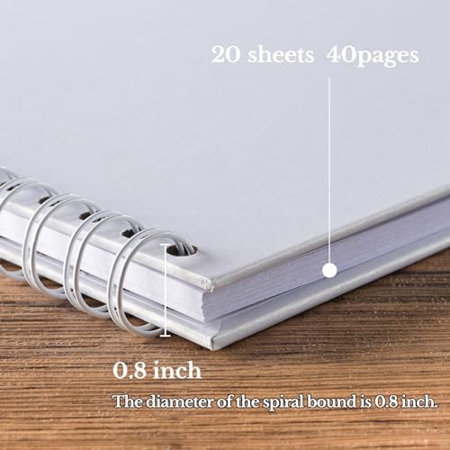 potricher 12 x 12 Inch Large DIY Scrapbook Photo Album 40 Pages, White | Thick Kraft Paper Scrap Book Photo Albums, Memory Book for Wedding, Anniversary, Baby, Family, Travel, DIY Projects