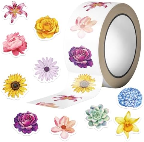 500Pcs Flower Stickers Colorful Floral Vinyl Decals
