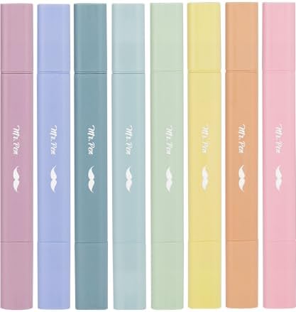 Mr. Pen- Aesthetic Highlighters No Bleed Through, Assorted Color, 8pcs