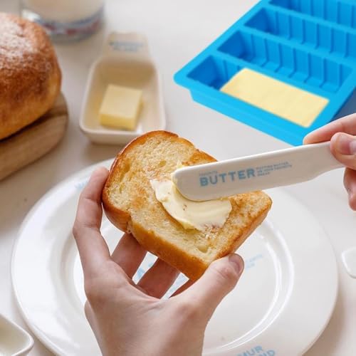 Sidosir 2PCS Butter Silicone Mold with Lid, Non-Stick Butter Mold Tray with Measurements for Homemade Butter, Butters Mold for Chocolate Making and Cakes Baking