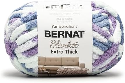 Bernat Blanket Extra Thick Chunky Yarn for Crocheting, Lavender Ice