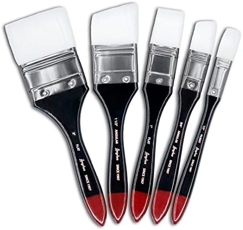 Angelus Large Paint Brush - Big Paint Brushes for Acrylic Painting, Giant Paintbrush for Oil Paint, Canvas, Murals, Sneakers, Crafts, (Set of 5)