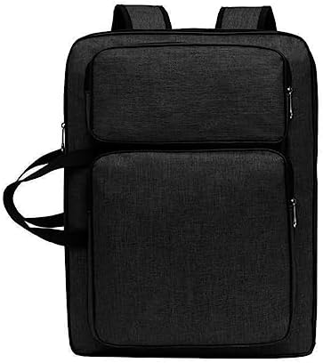 8K Artist Portfolio Carry Backpack Case Versatile Art Bags Waterproof Adjustable Drawing Board Backpack Art Storage Bags for Artworks Painting Drawing Sketching 19.7” x 14.6” x 2.4” (Dark black)