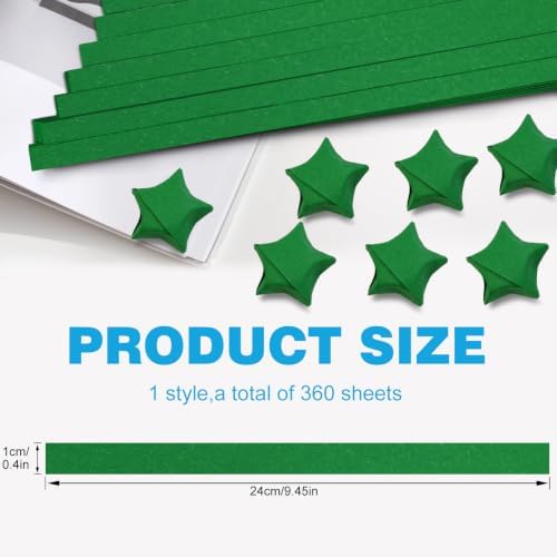FoDau770 Solid Color Star Paper Strips - 360 Sheet, Dark Green