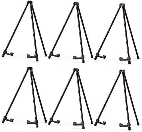 14" Tabletop Instant Display Easel, Black Steel Tripod Easel Stand(6 Pack)