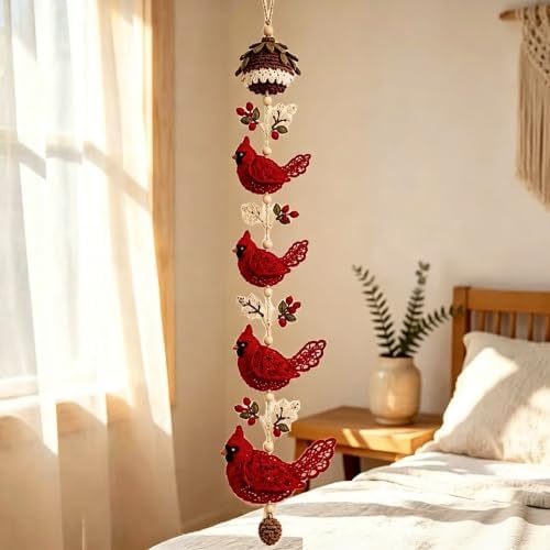 CHIANART Butterfly Garden Cascade DIY Crochet Kit, Step-by-Step Tutorials with Soft Yarn & Hook, Butterfly Garden Cascade Hanging Ornament for Windows or Bedrooms.，F