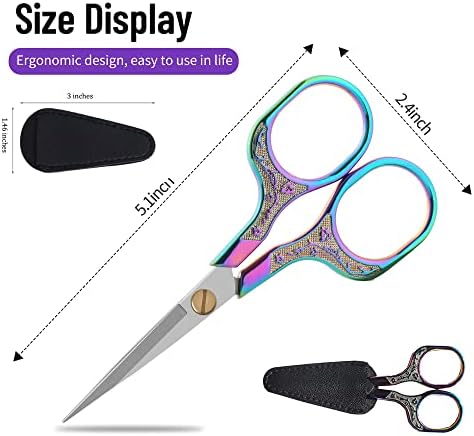 Embroidery precision scissors-Glexal 5 Inch Vintage Scissors-2 pack,Ultra Sharp Blade Shears,scotch small crafts scissors for multi purpose…