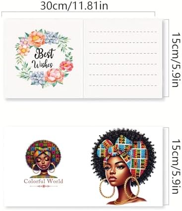 LSQFS 6Pcs Diamond Art Cards with Envelopes, DIY Kits for Birthday Festival