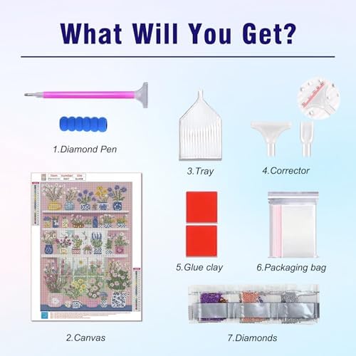 Flowers Diamond Art Kits for Adults, DIY Crafts for Adults 12x16in