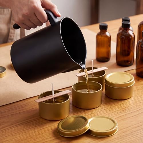 Suclain 100 Pack Candle Tins with Lids Empty Metal Containers,Gold