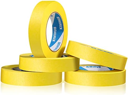 Yellow Painters Tape,1 Inch x 60 Yards x 5 Rolls (300 Yards Total)