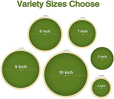 Caydo 6 Pieces Embroidery Hoop Set, 4 inch to 10 inch