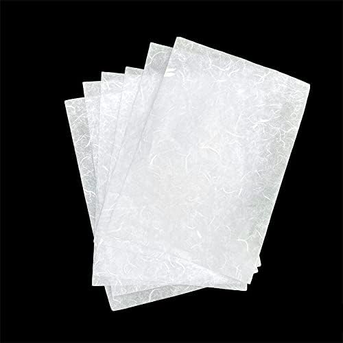 A4 Mulberry Paper 50 Sheets, Natural Fiber Mulberry Paper for Card Making, Watercolor, Calligraphy, Origami, Scrapbooking, Bookbinding & DIY Crafts (White Color, A4)