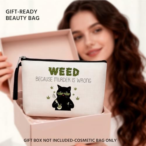 Hanamiya Na Funny Weed Leaf Makeup Bag Zipper Pouch Travel Bag