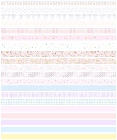 Vintage Washi Tape Set 20 Rolls Skinny Retro Decorative Antique Patterns Masking Tapes for Arts, DIY Crafts, Journals, Planners, Scrapbook, Wrapping (Kawaii)