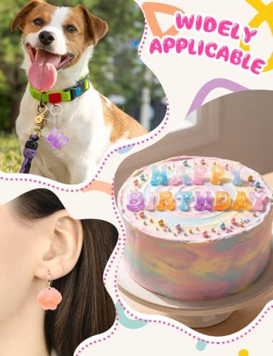 Alphabet Keychain Mold with Hole with 36 Pcs Key Ring Accessory