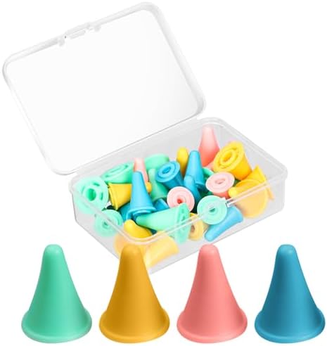 28 Pcs Knitting Needle Stoppers Colorful Knitting Needles Point Protectors 2 Sizes Needle Tip Stoppers Knit Needle Tip Covers Knitting Needles Cap, for Beginners Knitting Craft DIY