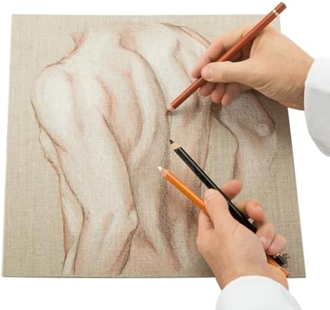 Senso Clear Primed Linen Panels - Medium Sampler Set of 12 Canvas Panels - 3 Each of Sizes 9x12, 11x14, 12x16, and 16x20 for Painting Oils, Acrylics, Pastels and More