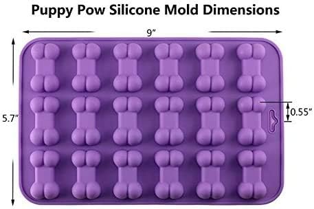 Silicone Molds Puppy Dog Paw and Bone Mold for Dog Treats, Homemade Non-Stick Food Grade, Chocolate, Candy, Jelly, Ice Cube Mold, Cupcake Baking Mould, Muffin pan Cookie Cutters Set