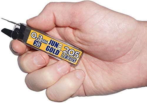 June Gold 0.3 mm, 820 Lead Refills, 2B, 4 Dispensers/w 205 Pieces Each