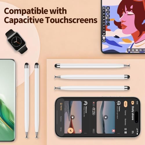 5PCS Stylus Pen for Touchscreen,Lightweight 2 in 1 Design