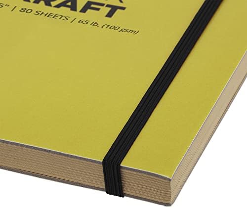 SoHo Urban Artist Brick Sketchbook Journals for Sketching, Drawing, Colored Pencils, Graphite, and More - Kraft 5.5"x5.5" (100 GSM, 80 Sheets) - 2 Pack