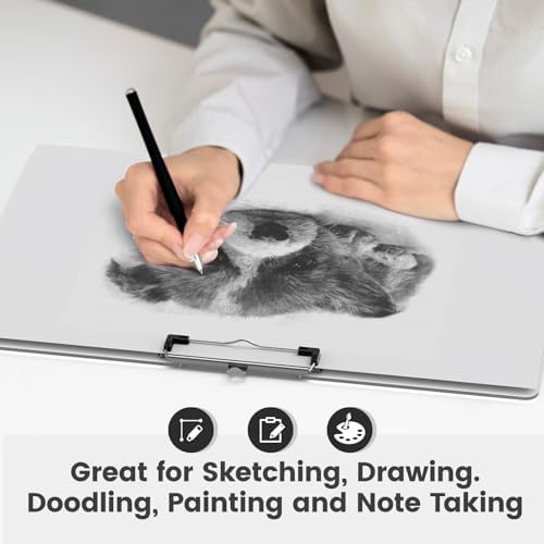 Extra Large 11x17 Clipboards, Plastic Clear Drawing Boards, Horizontal Clip Board, Landscape Layout. Suitable for Watercolor, Sketching, Painting. Art & Drafting Supply