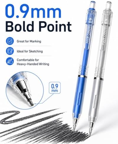 Four Candies Cute Mechanical Pencil Set, 3-Pack 0.9mm