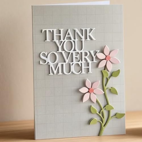Scrapbooking Die-Cuts for Card Making, Christmas Metal Cutting Dies, Paper Craft Punch Template, Background Embossing Stencils, DIY Album Décor (Thank You Branches- 10.3x8.8cm)