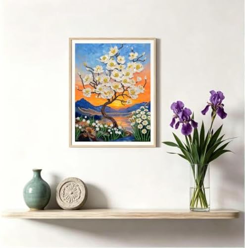 Flower Diamond Pearl Painting Kits for Adults Beginner,Diamond Dots 12X16In